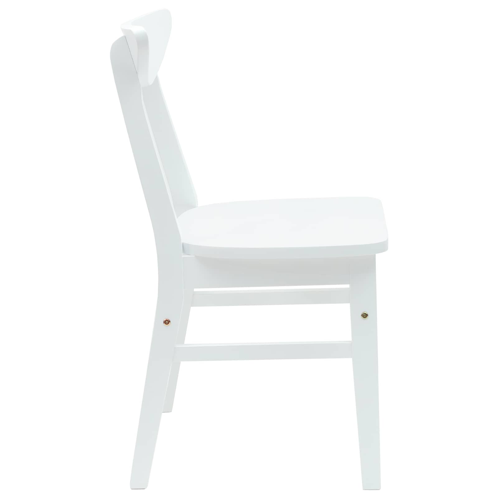 Spisestoler 2 Pcs Hvit 42 X 47.5 X 81 Cm Solid Gummitre