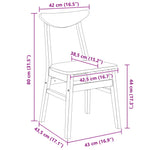 Spisestoler 2 Pcs Hvit 42 X 47.5 X 81 Cm Solid Gummitre