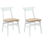 Spisestoler 2 Pcs Hvit 42 X 47.5 X 81 Cm Solid Gummitre
