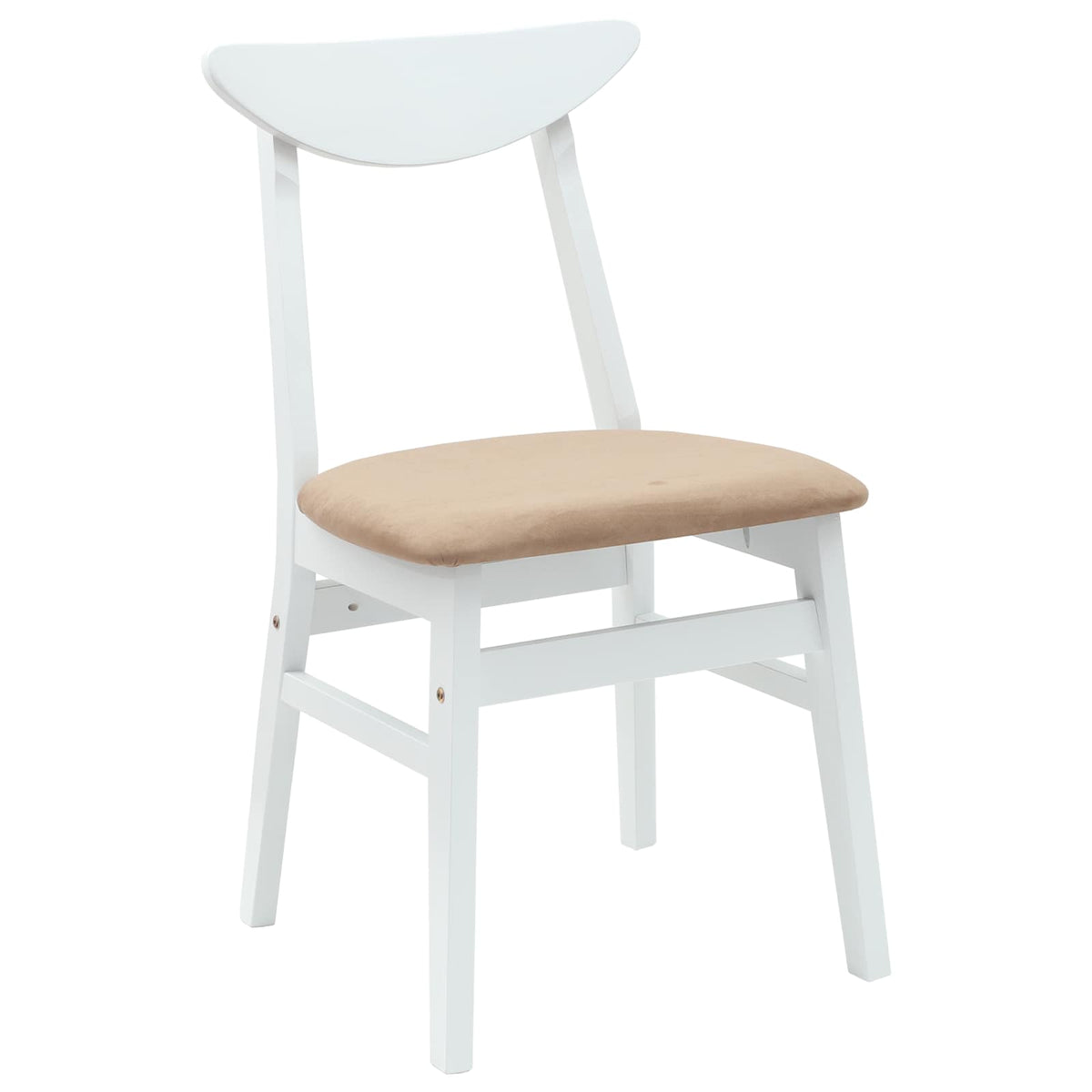Spisestoler 2 Pcs Hvit 42 X 47.5 X 81 Cm Solid Gummitre