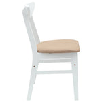 Spisestoler 2 Pcs Hvit 42 X 47.5 X 81 Cm Solid Gummitre