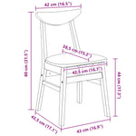 Spisestoler 2 Pcs Hvit 42 X 47.5 X 81 Cm Solid Gummitre