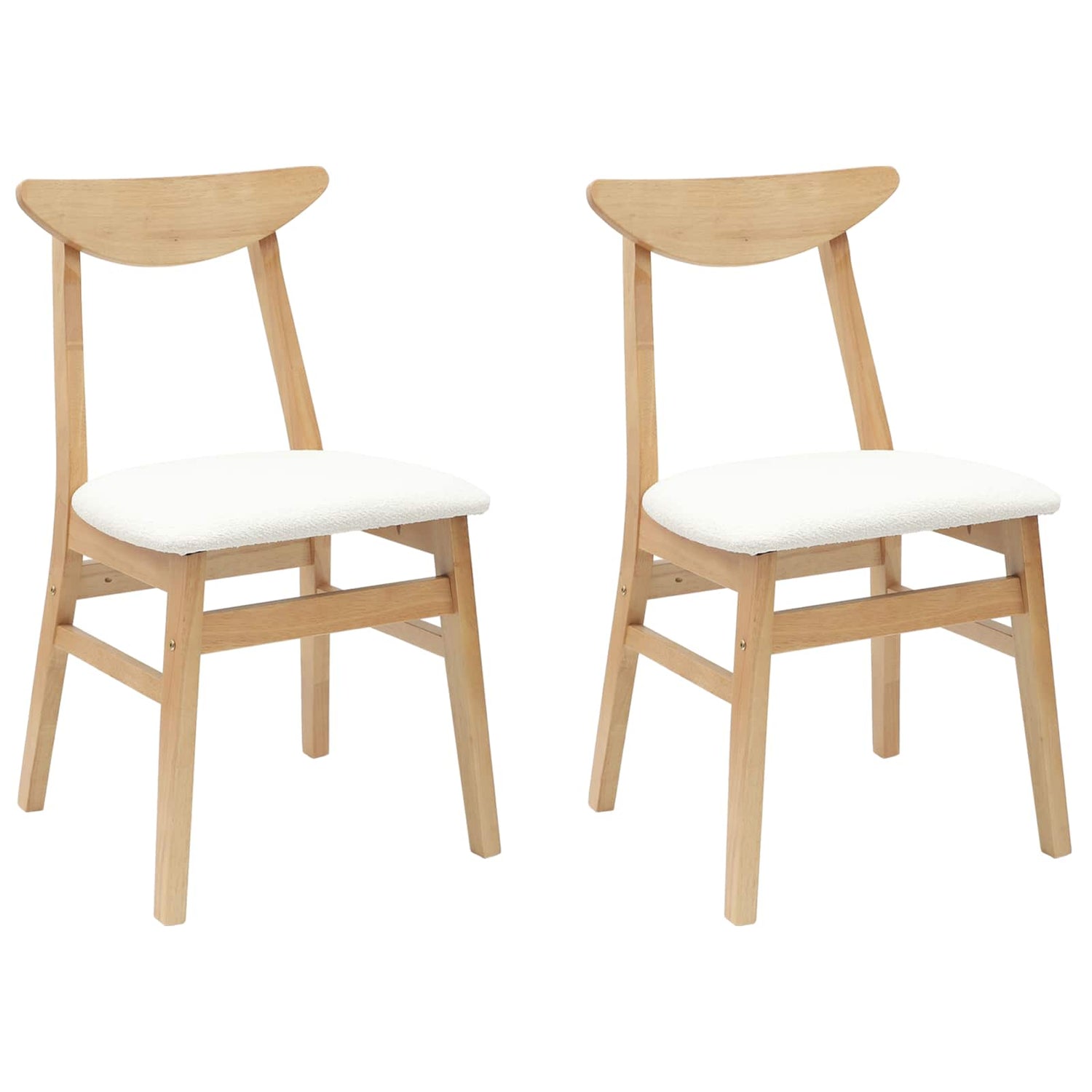 Spisestoler 2 Pcs Naturlig 42 X 47.5 X 81 Cm Solid Gummitre