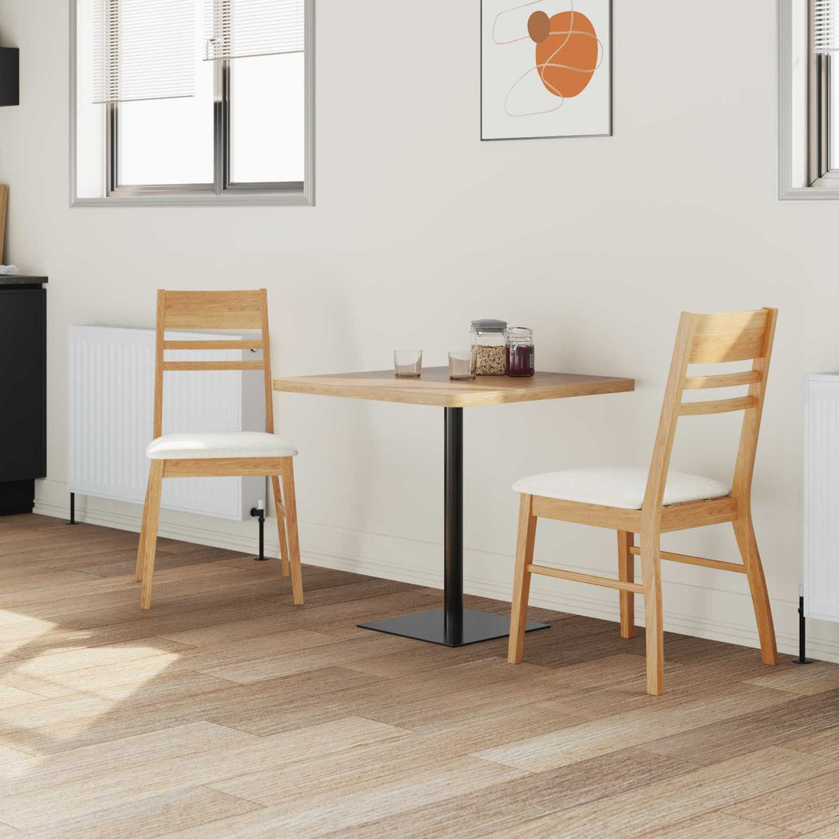 Spisestoler 2 Pcs Naturlig 43 X 54 X 89 Cm Solid Gummitre