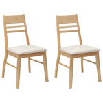 Spisestoler 2 Pcs Naturlig 43 X 54 X 89 Cm Solid Gummitre