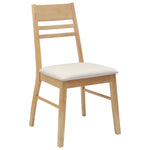Spisestoler 2 Pcs Naturlig 43 X 54 X 89 Cm Solid Gummitre
