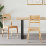 Spisestoler 2 Pcs Naturlig 43 X 54 X 89 Cm Solid Gummitre