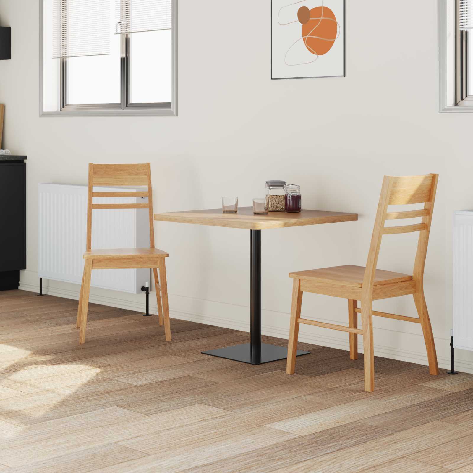 Spisestoler 2 Pcs Naturlig 43 X 54 X 89 Cm Solid Gummitre