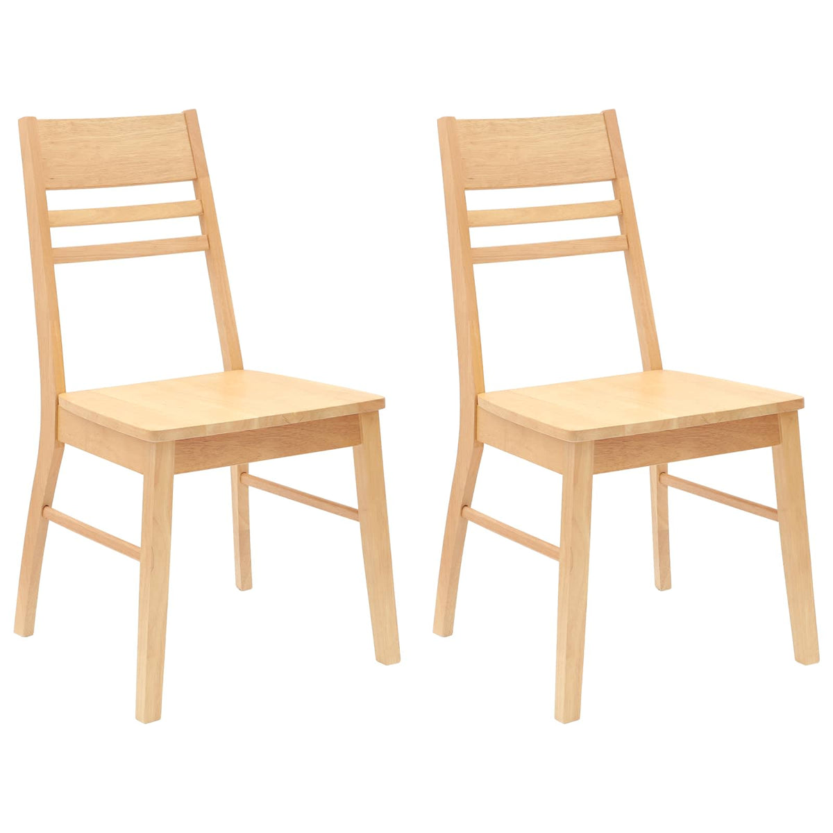 Spisestoler 2 Pcs Naturlig 43 X 54 X 89 Cm Solid Gummitre