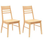 Spisestoler 2 Pcs Naturlig 43 X 54 X 89 Cm Solid Gummitre
