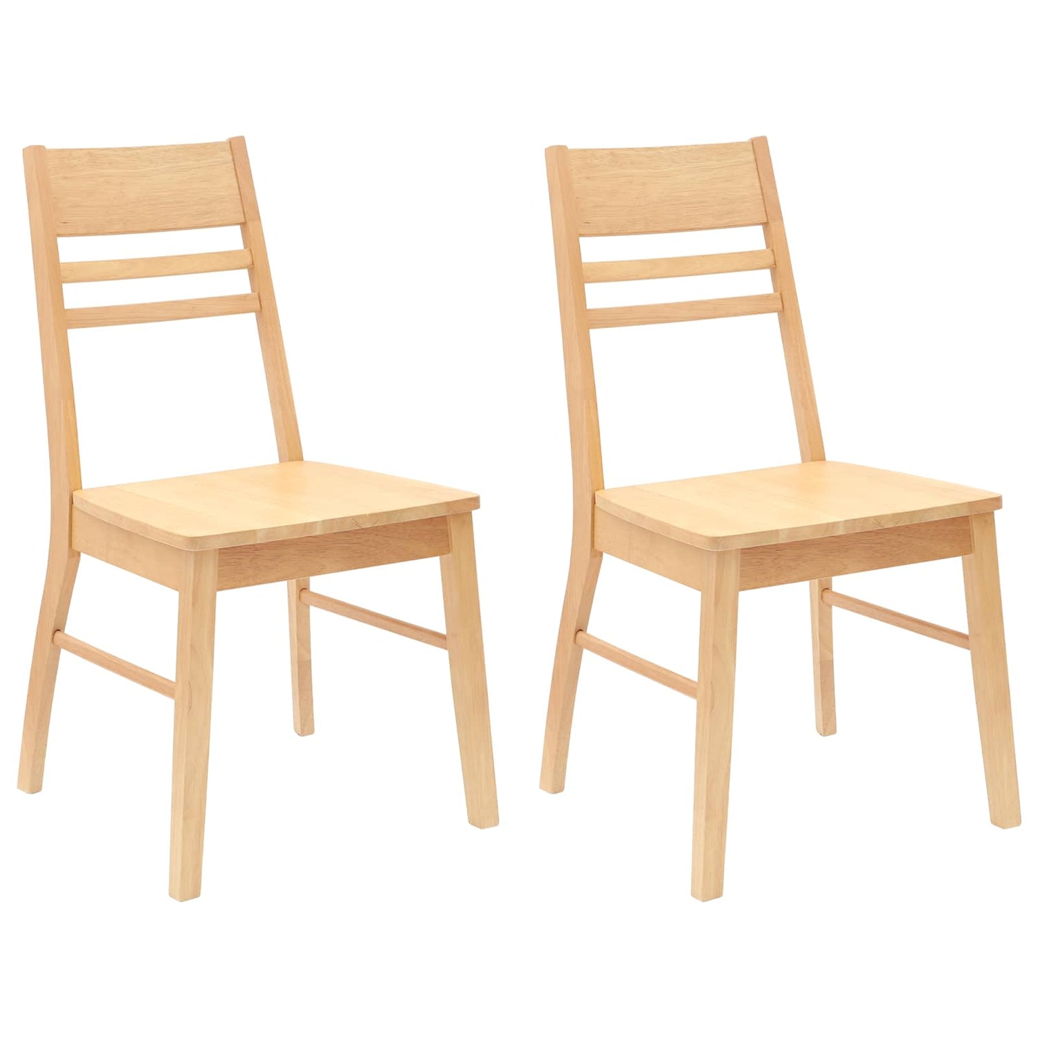 Spisestoler 2 Pcs Naturlig 43 X 54 X 89 Cm Solid Gummitre