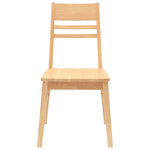 Spisestoler 2 Pcs Naturlig 43 X 54 X 89 Cm Solid Gummitre