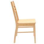 Spisestoler 2 Pcs Naturlig 43 X 54 X 89 Cm Solid Gummitre