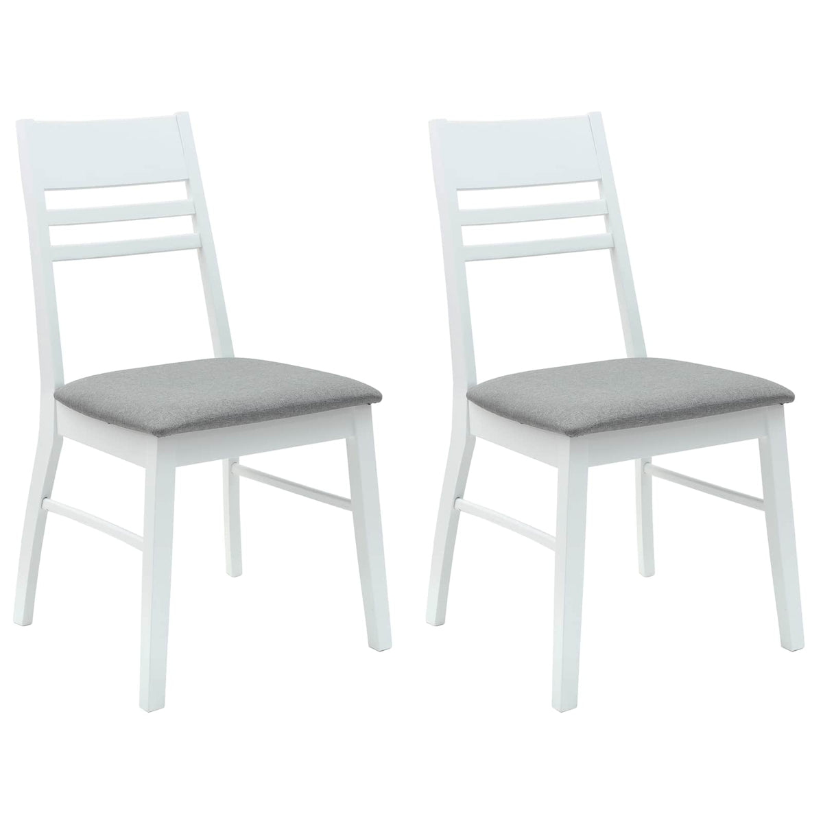 Spisestoler 2 Pcs Hvit 43 X 54 X 89 Cm Solid Gummitre