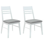 Spisestoler 2 Pcs Hvit 43 X 54 X 89 Cm Solid Gummitre