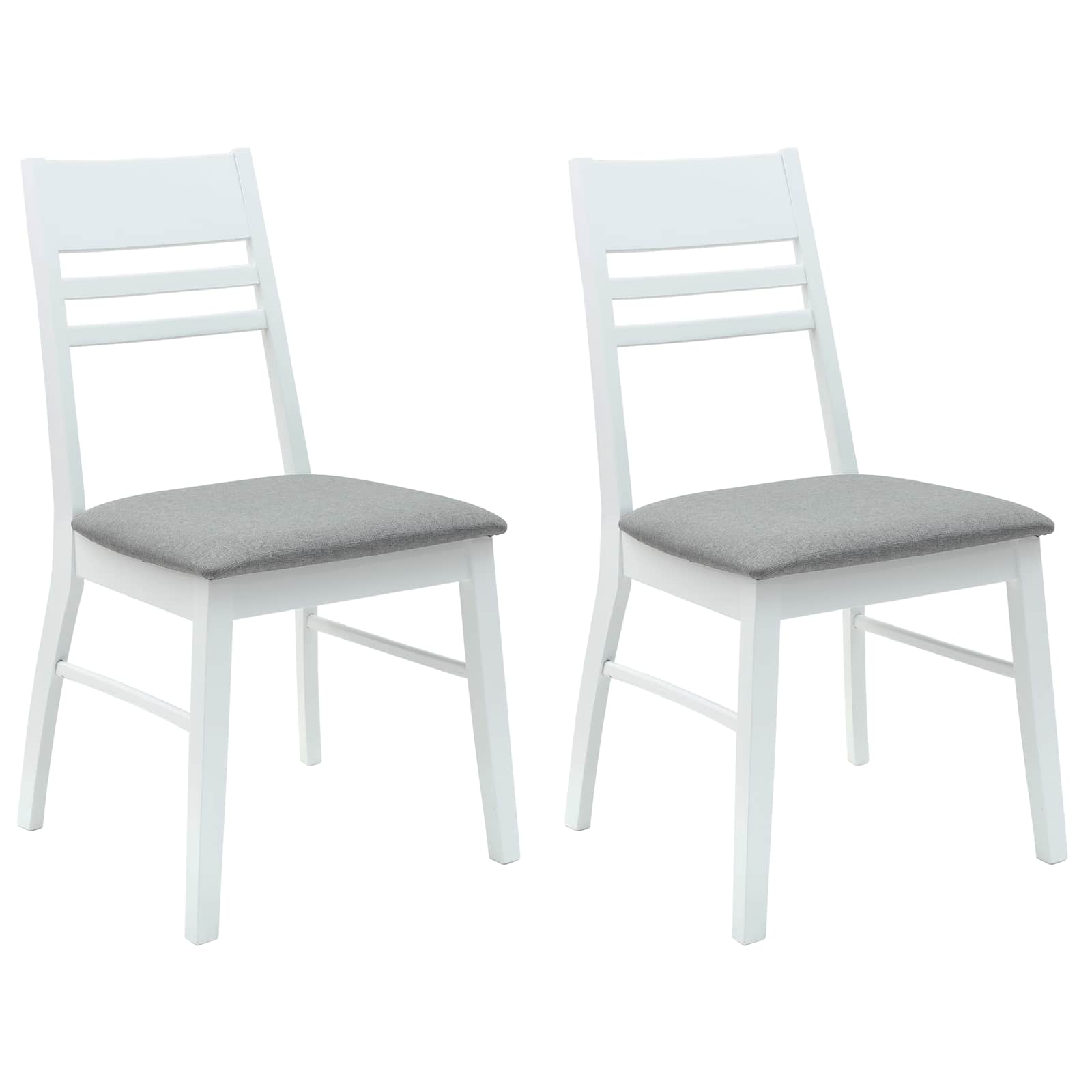 Spisestoler 2 Pcs Hvit 43 X 54 X 89 Cm Solid Gummitre
