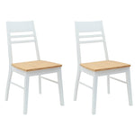 Spisestoler 2 Pcs Hvit 43 X 54 X 89 Cm Solid Gummitre