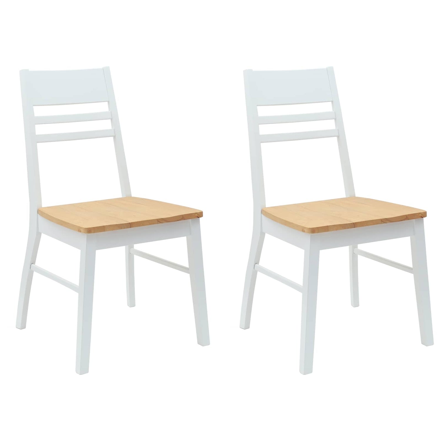 Spisestoler 2 Pcs Hvit 43 X 54 X 89 Cm Solid Gummitre