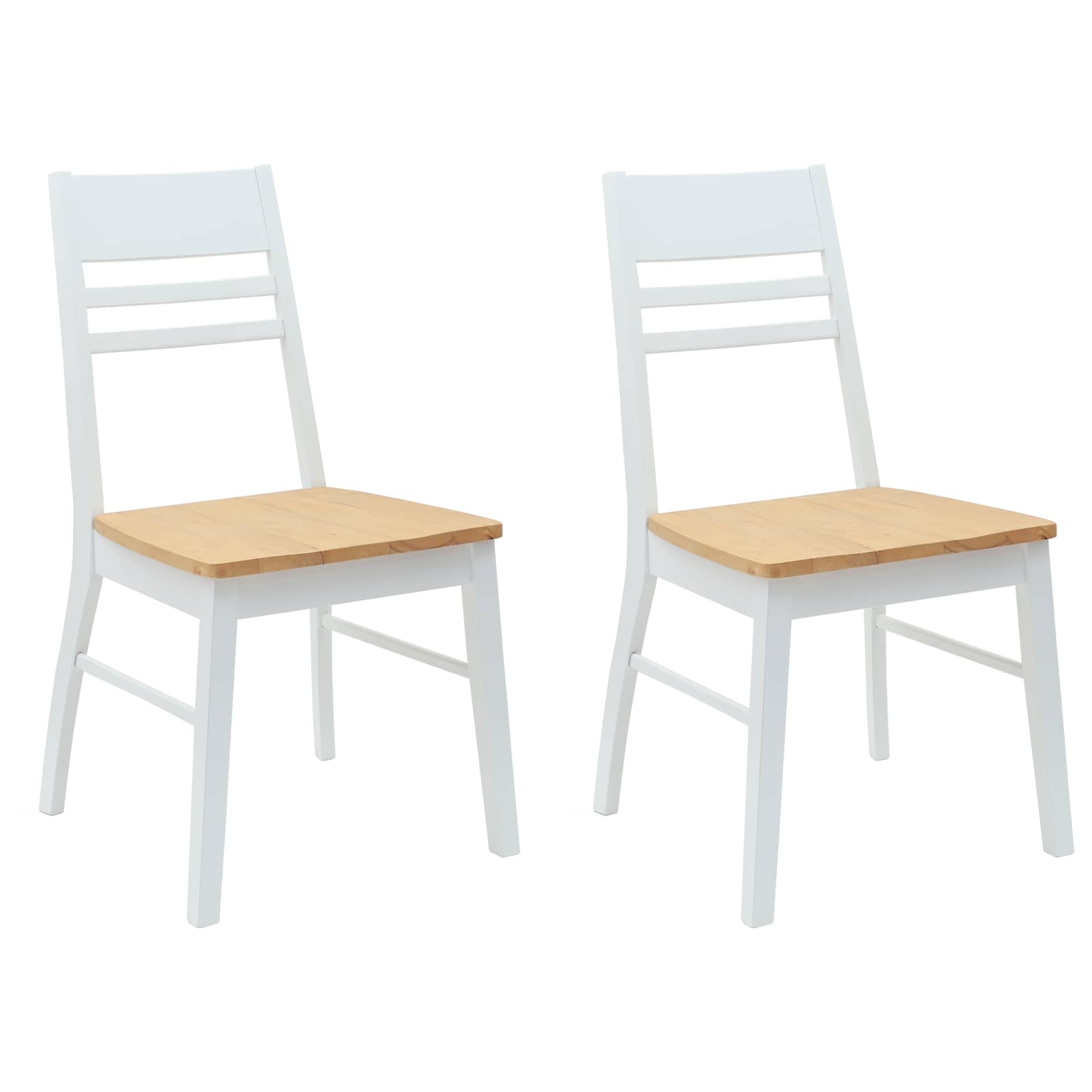 Spisestoler 2 Pcs Hvit 43 X 54 X 89 Cm Solid Gummitre