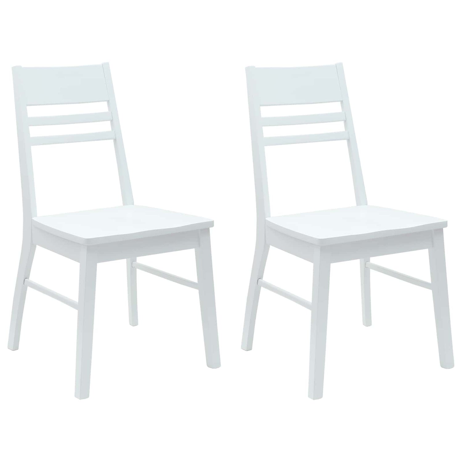 Spisestoler 2 Pcs Hvit 43 X 54 X 89 Cm Solid Gummitre