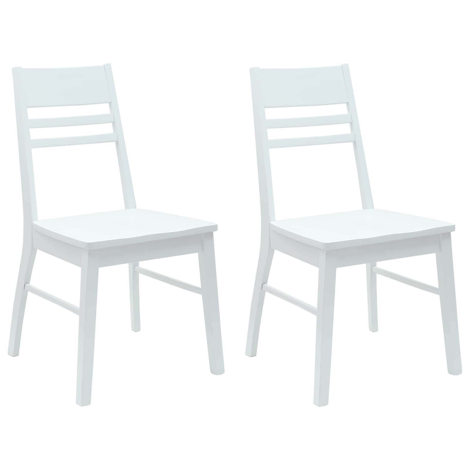 Spisestoler 2 Pcs Hvit 43 X 54 X 89 Cm Solid Gummitre