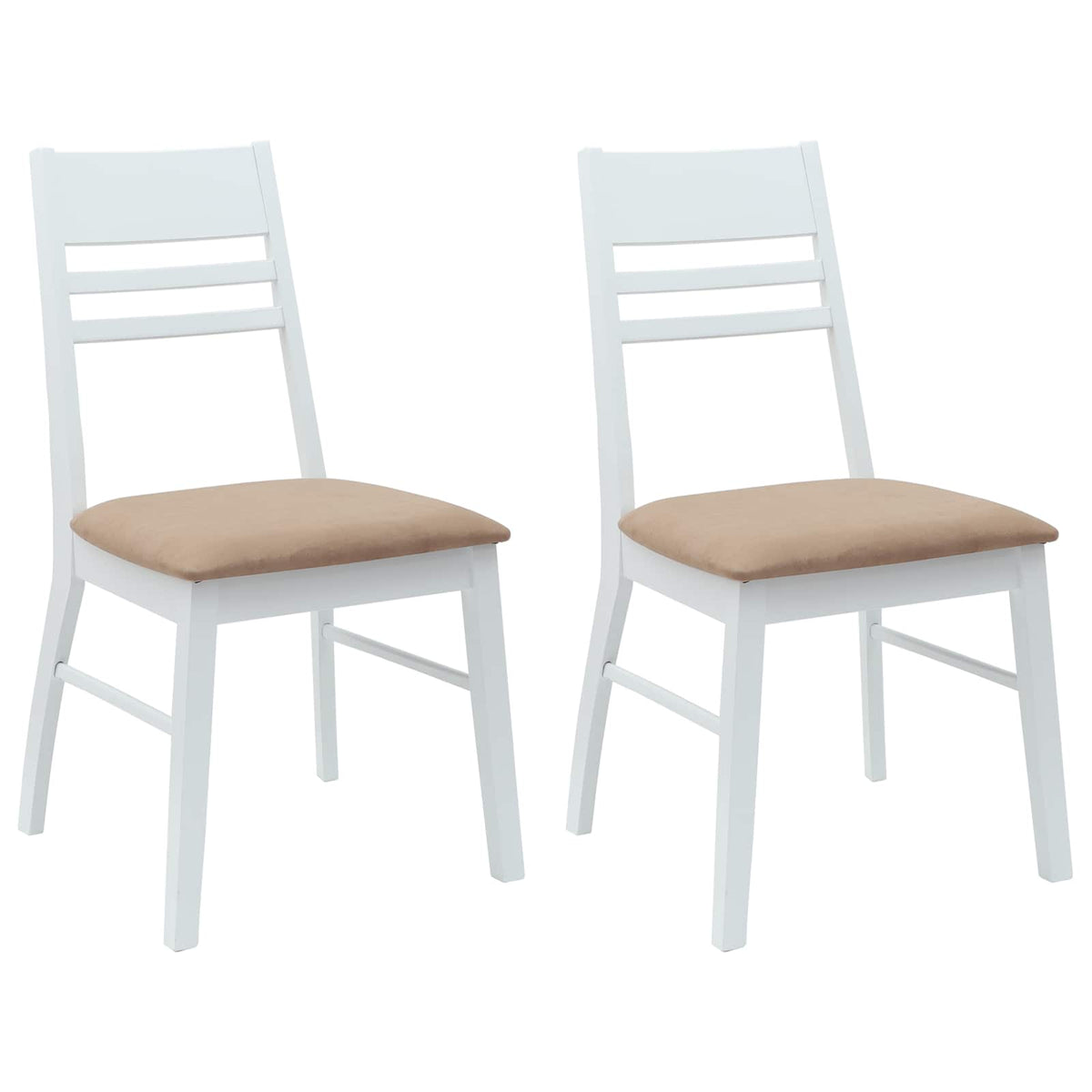 Spisestoler 2 Pcs Hvit 43 X 54 X 89 Cm Solid Gummitre