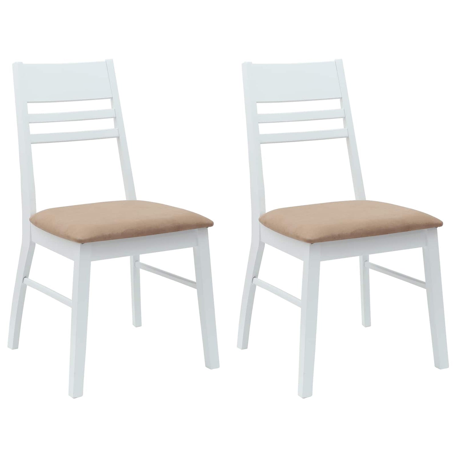 Spisestoler 2 Pcs Hvit 43 X 54 X 89 Cm Solid Gummitre
