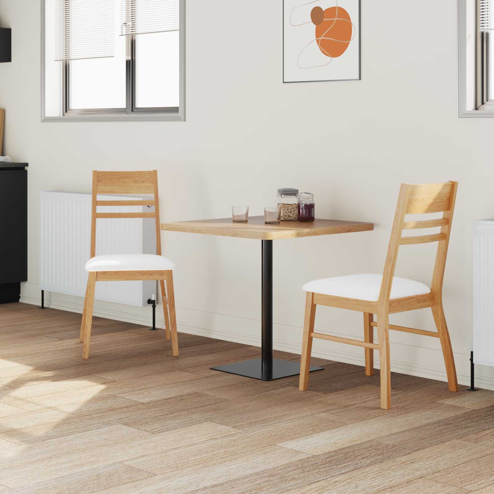 Spisestoler 2 Pcs Naturlig 43 X 54 X 89 Cm Solid Gummitre