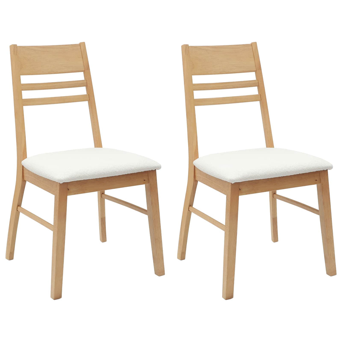 Spisestoler 2 Pcs Naturlig 43 X 54 X 89 Cm Solid Gummitre