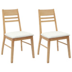 Spisestoler 2 Pcs Naturlig 43 X 54 X 89 Cm Solid Gummitre
