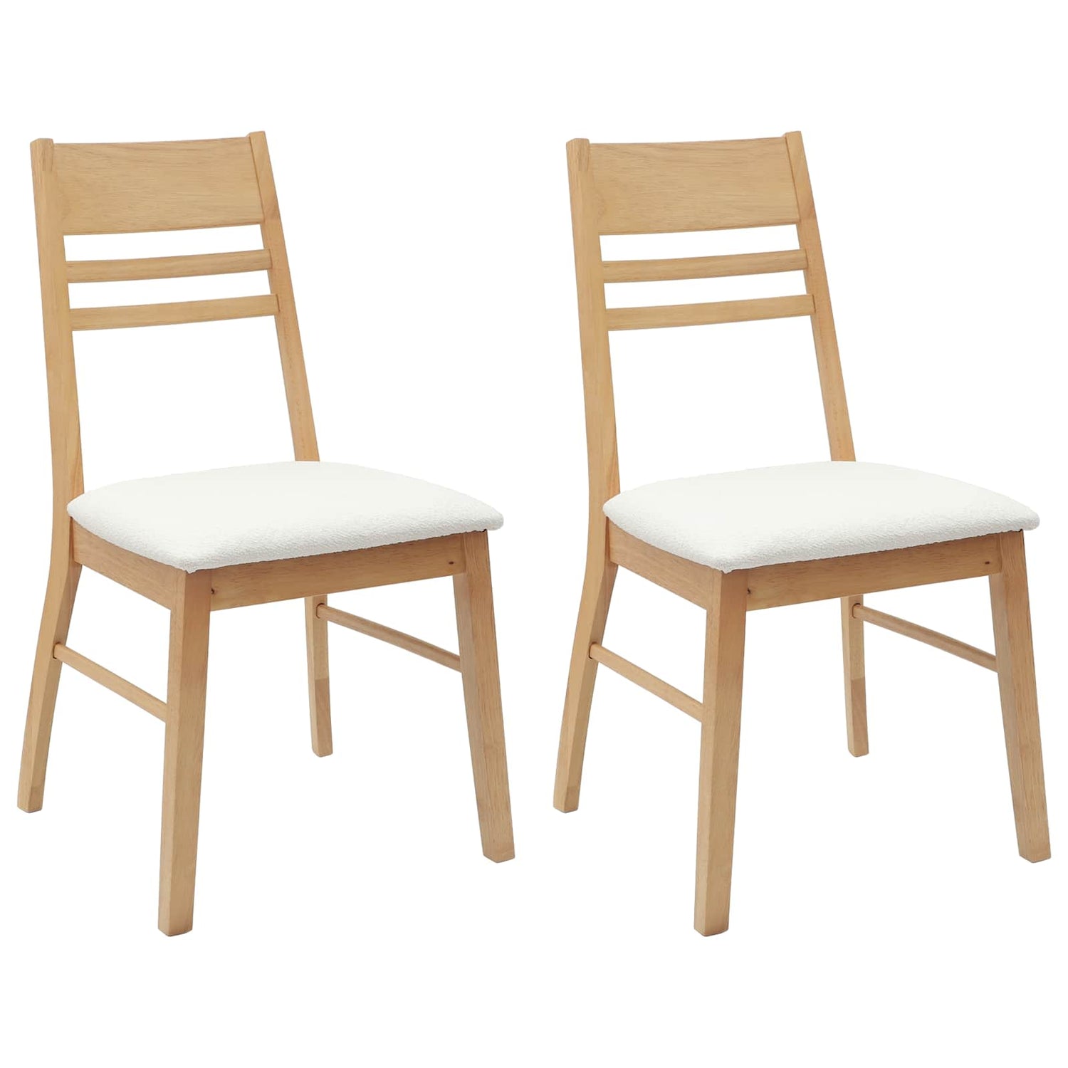 Spisestoler 2 Pcs Naturlig 43 X 54 X 89 Cm Solid Gummitre