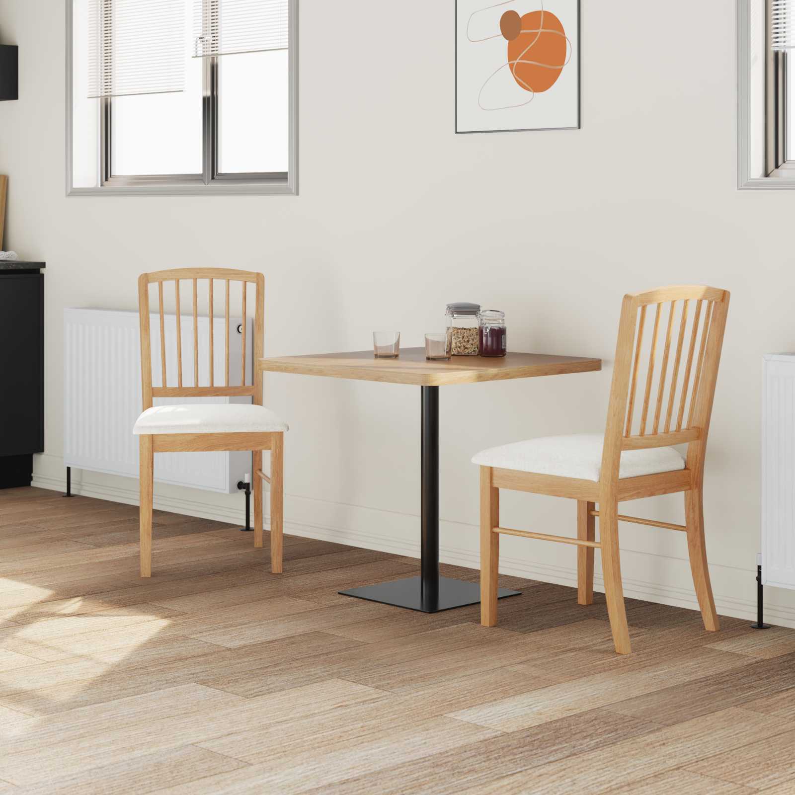 Spisestoler 2 Pcs Naturlig 50 X 52,5 X 91 Cm Solid Gummitre