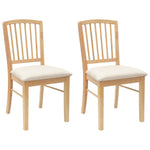 Spisestoler 2 Pcs Naturlig 50 X 52,5 X 91 Cm Solid Gummitre