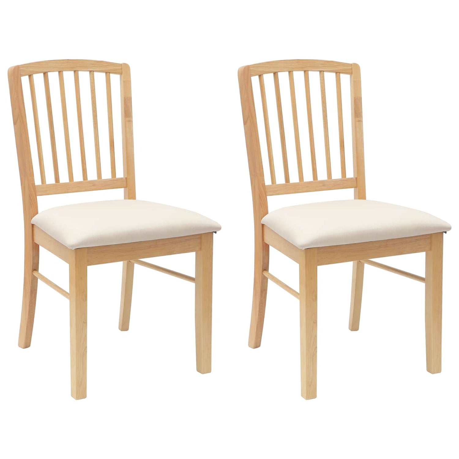 Spisestoler 2 Pcs Naturlig 50 X 52,5 X 91 Cm Solid Gummitre