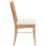 Spisestoler 2 Pcs Naturlig 50 X 52,5 X 91 Cm Solid Gummitre