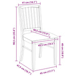 Spisestoler 2 Pcs Naturlig 50 X 52,5 X 91 Cm Solid Gummitre
