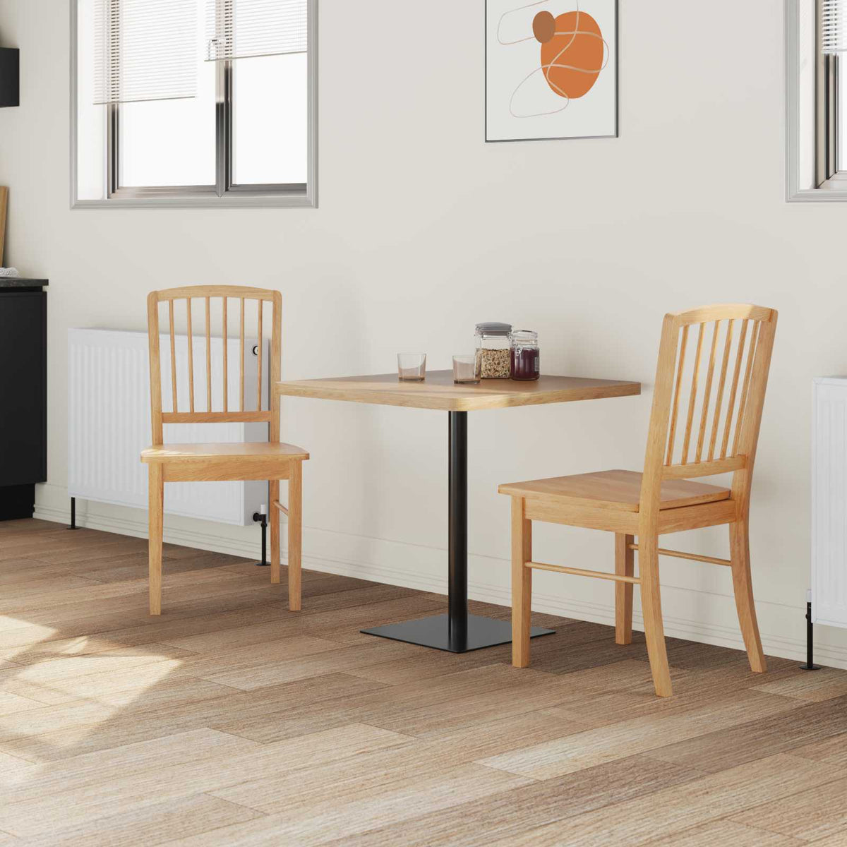 Spisestoler 2 Pcs Naturlig 50 X 52,5 X 91 Cm Solid Gummitre