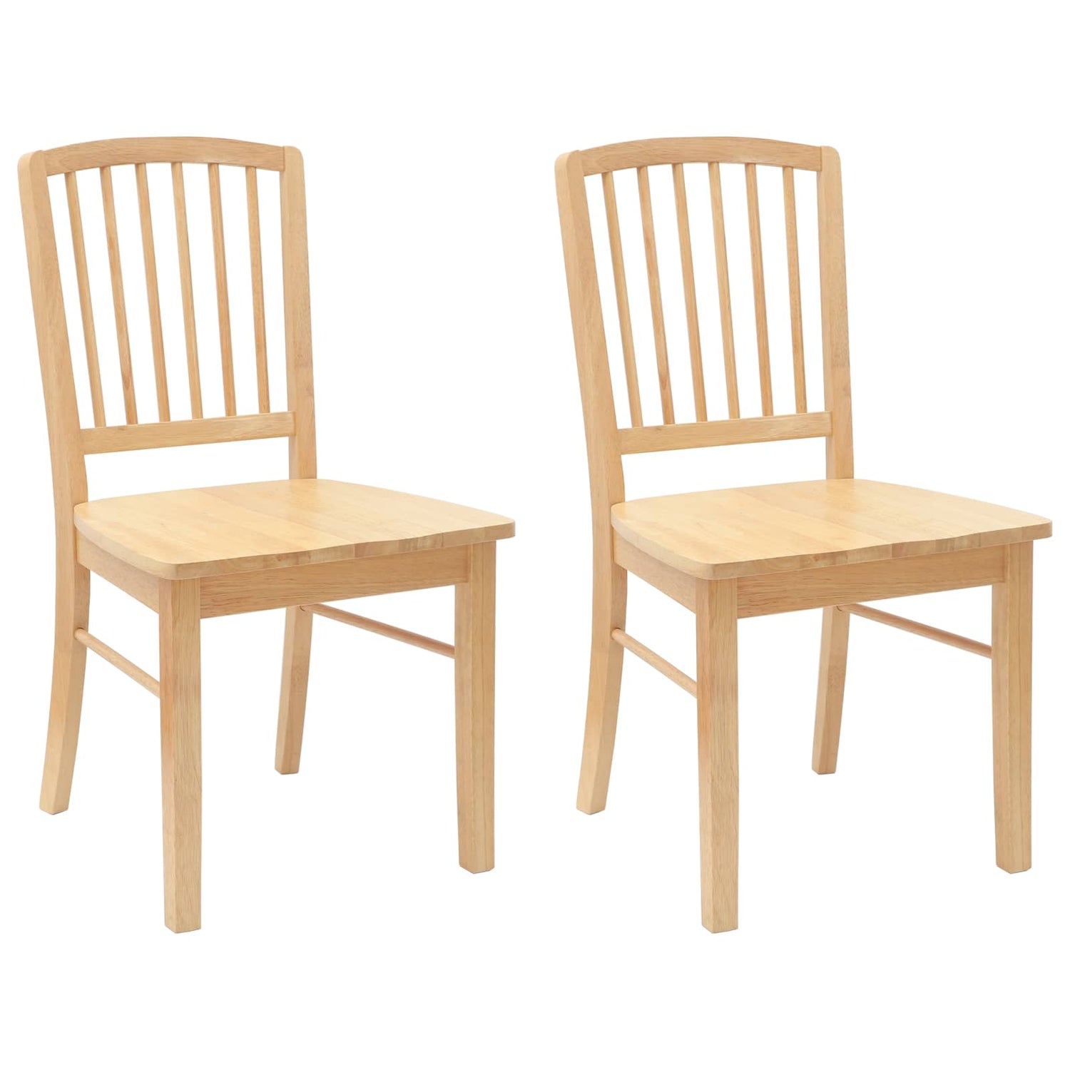 Spisestoler 2 Pcs Naturlig 50 X 52,5 X 91 Cm Solid Gummitre