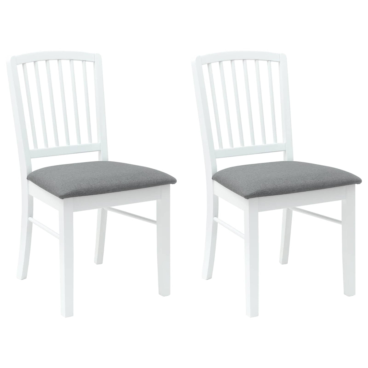 Spisestoler 2 Pcs Hvit 50 X 52,5 X 91 Cm Solid Gummitre