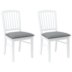 Spisestoler 2 Pcs Hvit 50 X 52,5 X 91 Cm Solid Gummitre