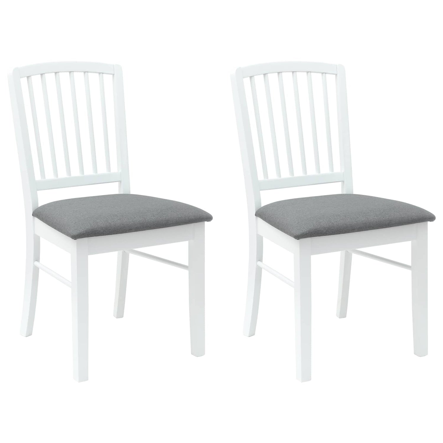 Spisestoler 2 Pcs Hvit 50 X 52,5 X 91 Cm Solid Gummitre