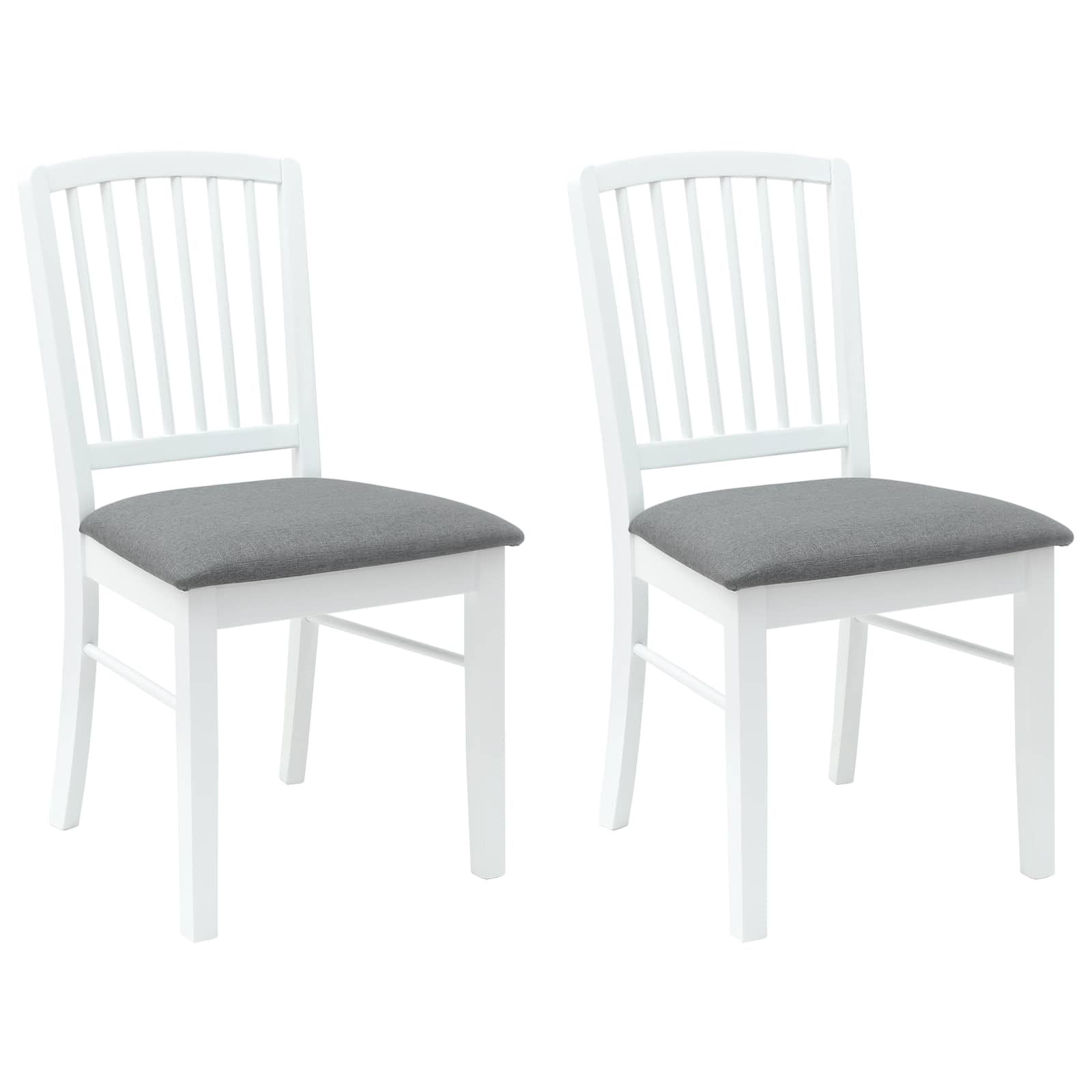 Spisestoler 2 Pcs Hvit 50 X 52,5 X 91 Cm Solid Gummitre