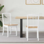 Spisestoler 2 Pcs Hvit 50 X 52,5 X 91 Cm Solid Gummitre