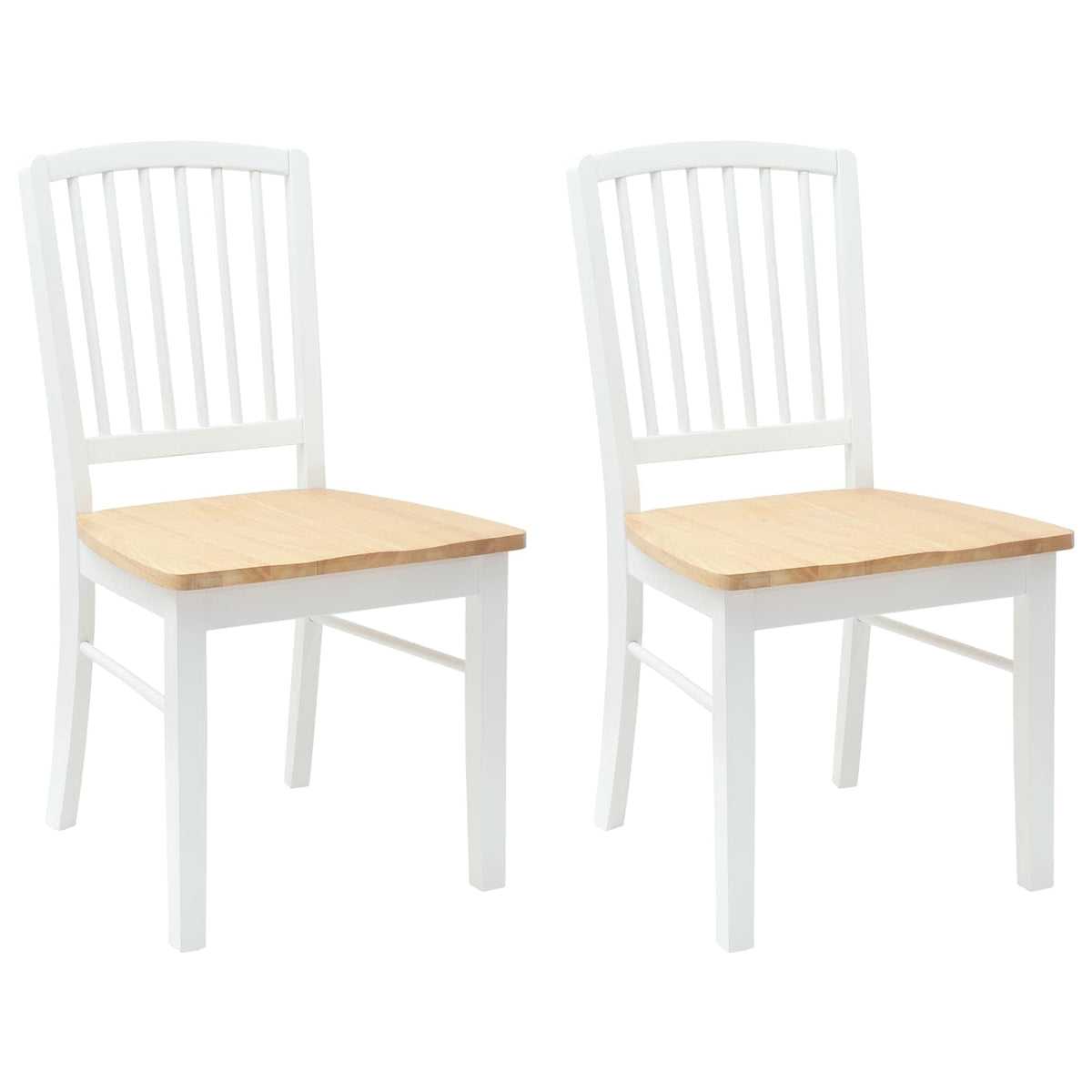 Spisestoler 2 Pcs Hvit 50 X 52,5 X 91 Cm Solid Gummitre