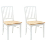 Spisestoler 2 Pcs Hvit 50 X 52,5 X 91 Cm Solid Gummitre