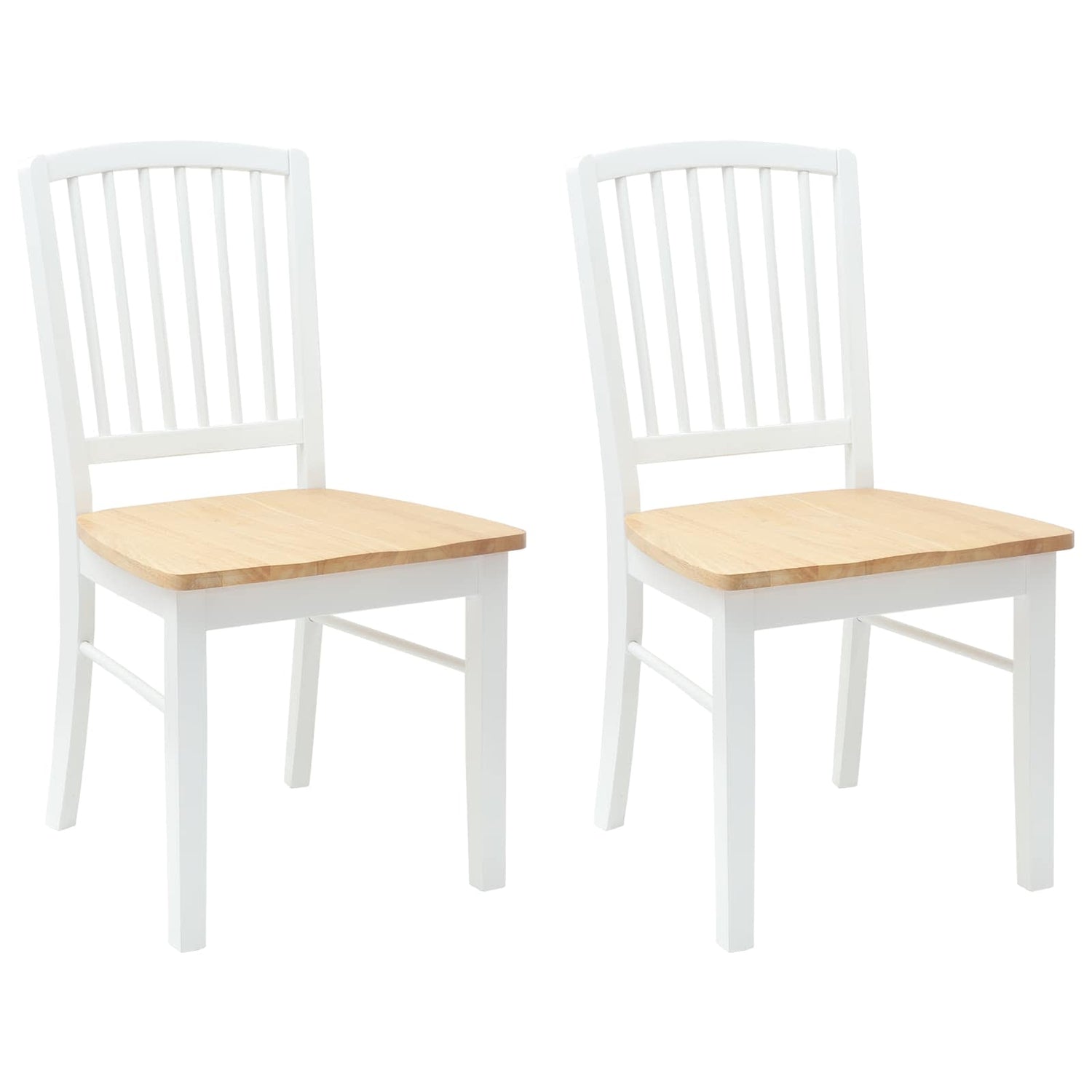Spisestoler 2 Pcs Hvit 50 X 52,5 X 91 Cm Solid Gummitre