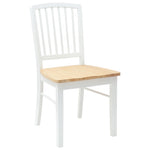 Spisestoler 2 Pcs Hvit 50 X 52,5 X 91 Cm Solid Gummitre