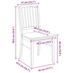 Spisestoler 2 Pcs Hvit 50 X 52,5 X 91 Cm Solid Gummitre