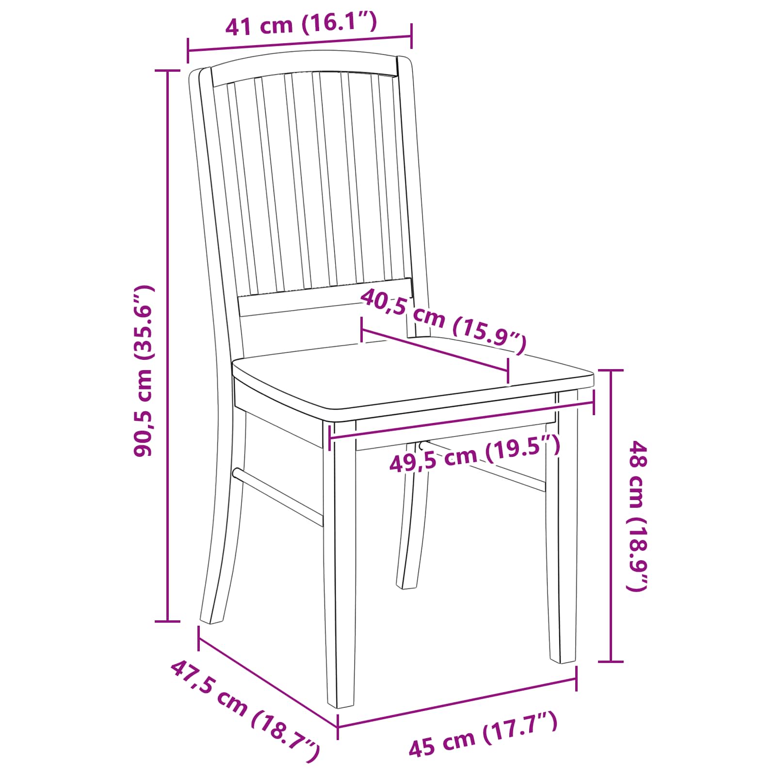 Spisestoler 2 Pcs Hvit 50 X 52,5 X 91 Cm Solid Gummitre