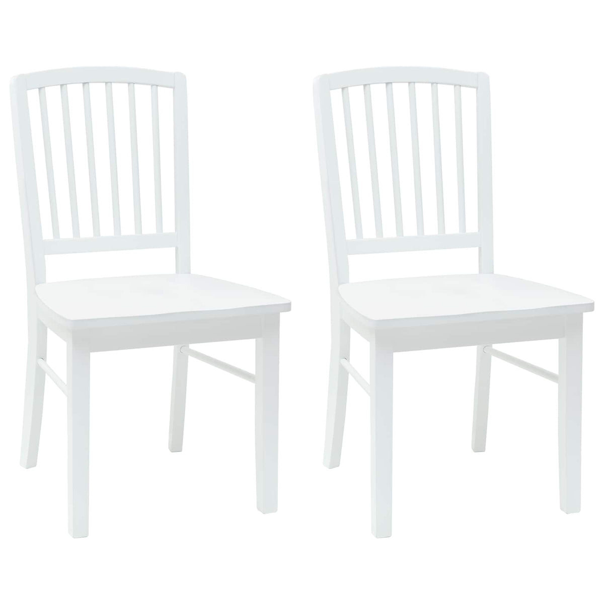 Spisestoler 2 Pcs Hvit 50 X 52,5 X 91 Cm Solid Gummitre